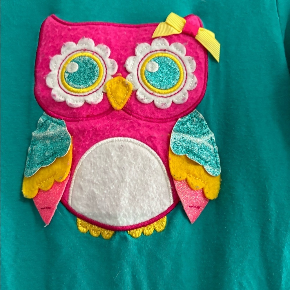 Emily Rose Teal Owl Long Sleeve Shirt - Picture 2 of 5